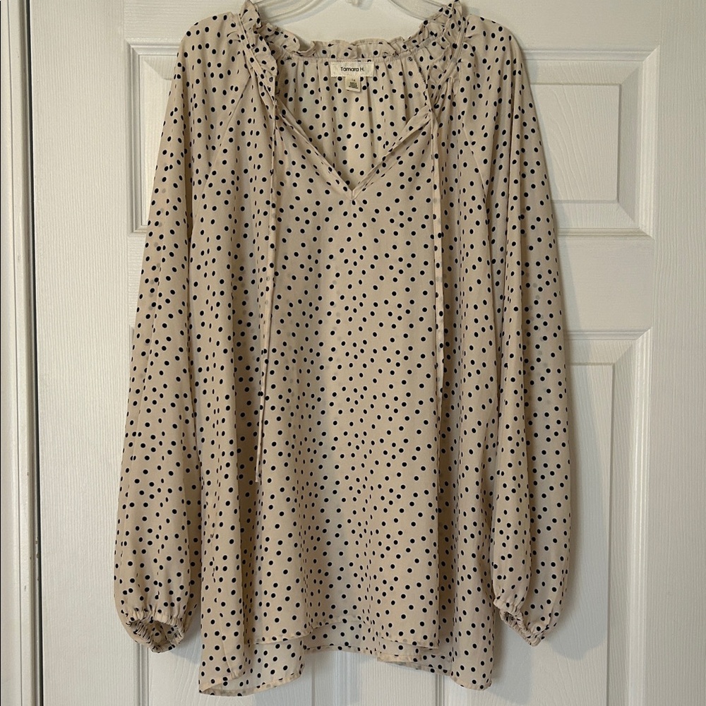 Polka Dot Cream Blouse